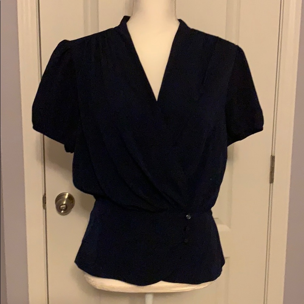 EUC Eva Mendez Top Navy Blue (Size L)
